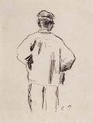 Camille Pissarro Rear View for a man in a smock oil painting artist